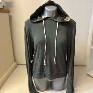 HANDMADE sage green light weight hoodie